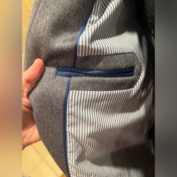 J. Crew Gray Long Coat with Gold Buttons - Picture 15 of 16